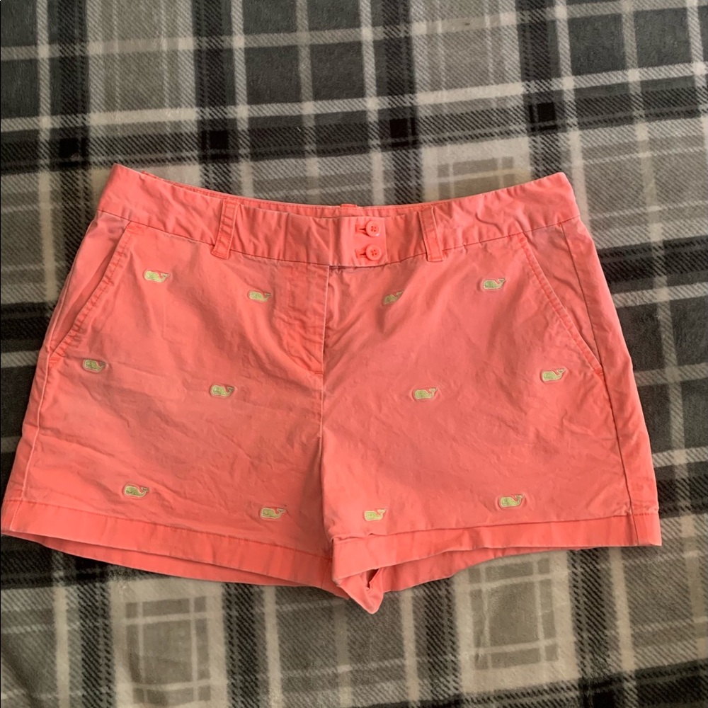 Vineyard Vines shorts with yellow whale logo